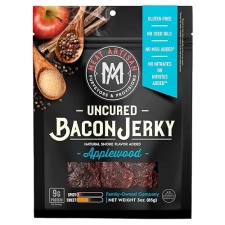 MEAT ARTISAN APPLEWOOD SMOKED UNCURED BACON JERKY - GLUTEN FREE, NO MSG, NO NITRATES - 3OZ GOURMET SNACK