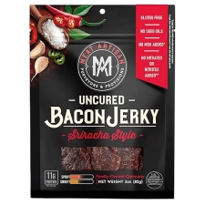MEAT ARTISAN SRIRACHA UNCURED BACON JERKY - GLUTEN FREE, NO MSG, NO NITRATES - 3OZ GOURMET SNACK