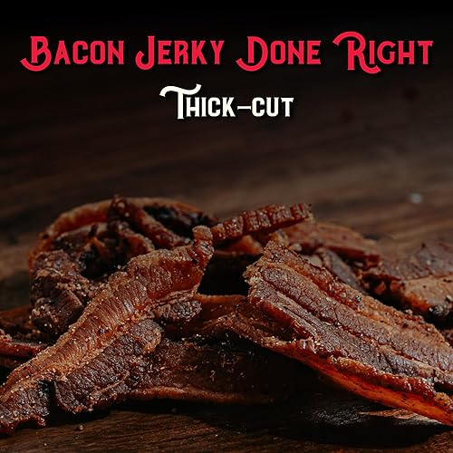 MEAT ARTISAN SRIRACHA UNCURED BACON JERKY 3OZ GLUTEN FREE, NO MSG, NO NITRATES, GOURMET SNACK