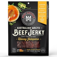 MEAT ARTISAN AUSTRALIAN WAGYU HONEY JALAPEñO BEEF JERKY - HIGH PROTEIN, GLUTEN-FREE, NO MSG, 3OZ