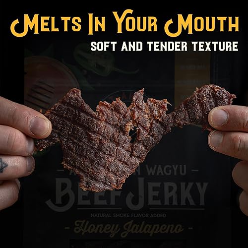 MEAT ARTISAN AUSTRALIAN WAGYU HONEY JALAPEñO BEEF JERKY - HIGH PROTEIN, GLUTEN-FREE, NO MSG, 3OZ
