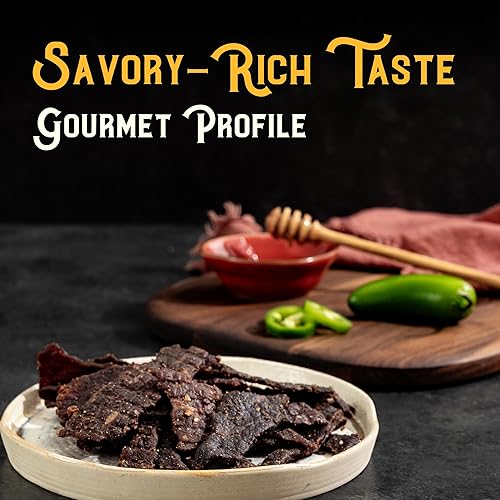 MEAT ARTISAN AUSTRALIAN WAGYU BEEF JERKY HONEY JALAPEñO - HIGH PROTEIN, GLUTEN FREE, NO MSG, 3OZ
