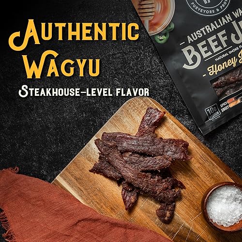 MEAT ARTISAN AUSTRALIAN WAGYU BEEF JERKY HONEY JALAPEñO - HIGH PROTEIN, GLUTEN FREE, NO MSG, 3OZ