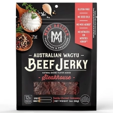 MEAT ARTISAN AUSTRALIAN WAGYU BEEF JERKY - HIGH PROTEIN, GLUTEN FREE, NO MSG, 3OZ 85G