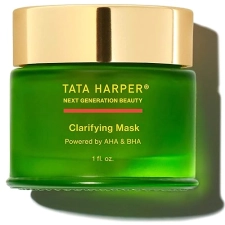 TATA HARPER CLARIFYING BHA AHA FACE MASK FOR BLEMISHES, EXFOLIATING NATURAL SKINCARE 30ML