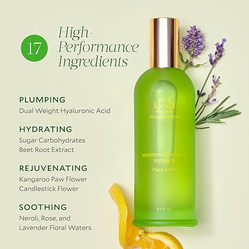 TATA HARPER HYDRATING FLORAL ESSENCE MIST WITH HYALURONIC ACID NATURAL FACE SKINCARE SPRAY