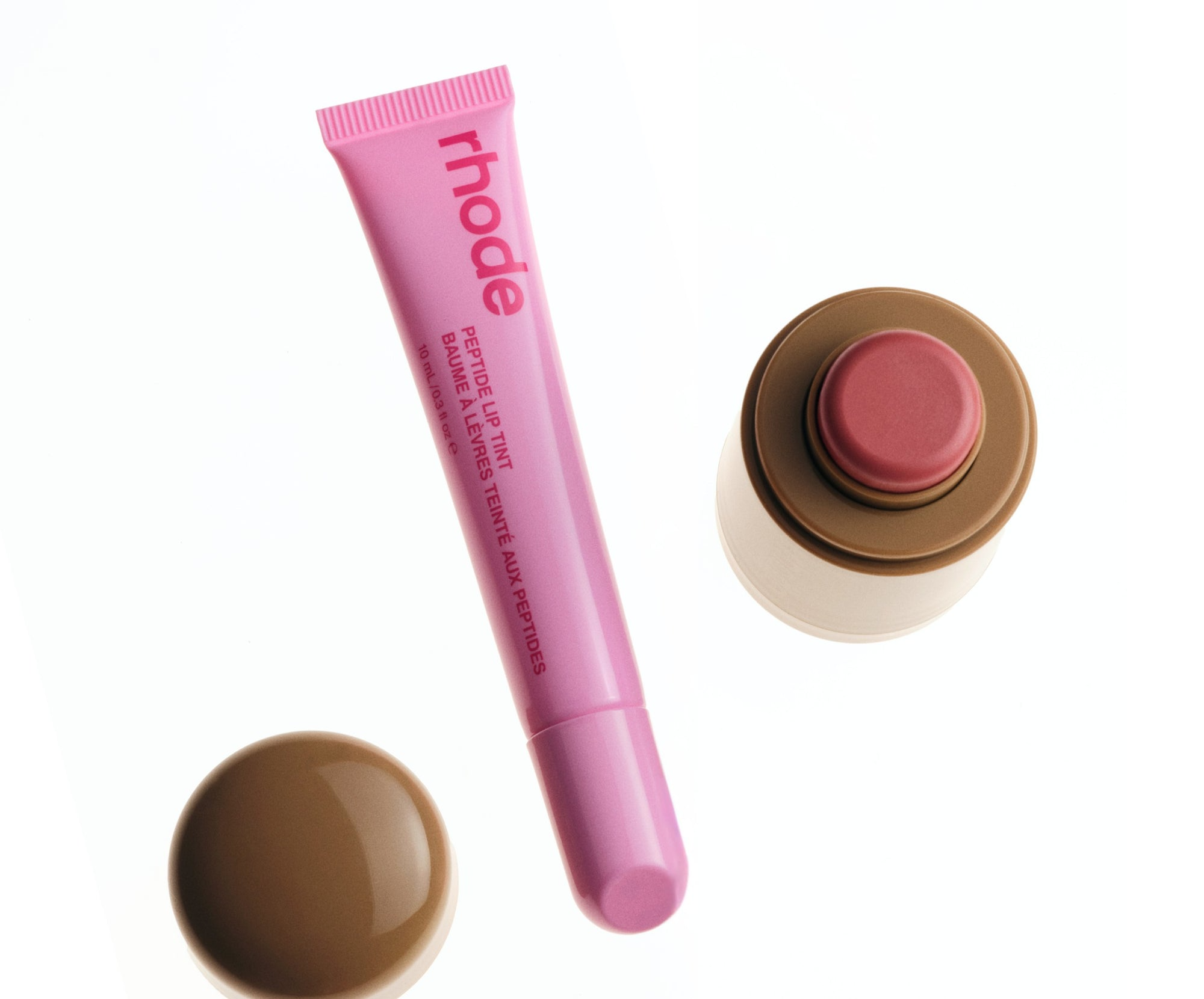 RHODE THE DUOS POCKET BLUSH + PEPTIDE LIP TINT  SPRINKLE + JELLY BEAN -  A SHIMMERY PINK PAIR