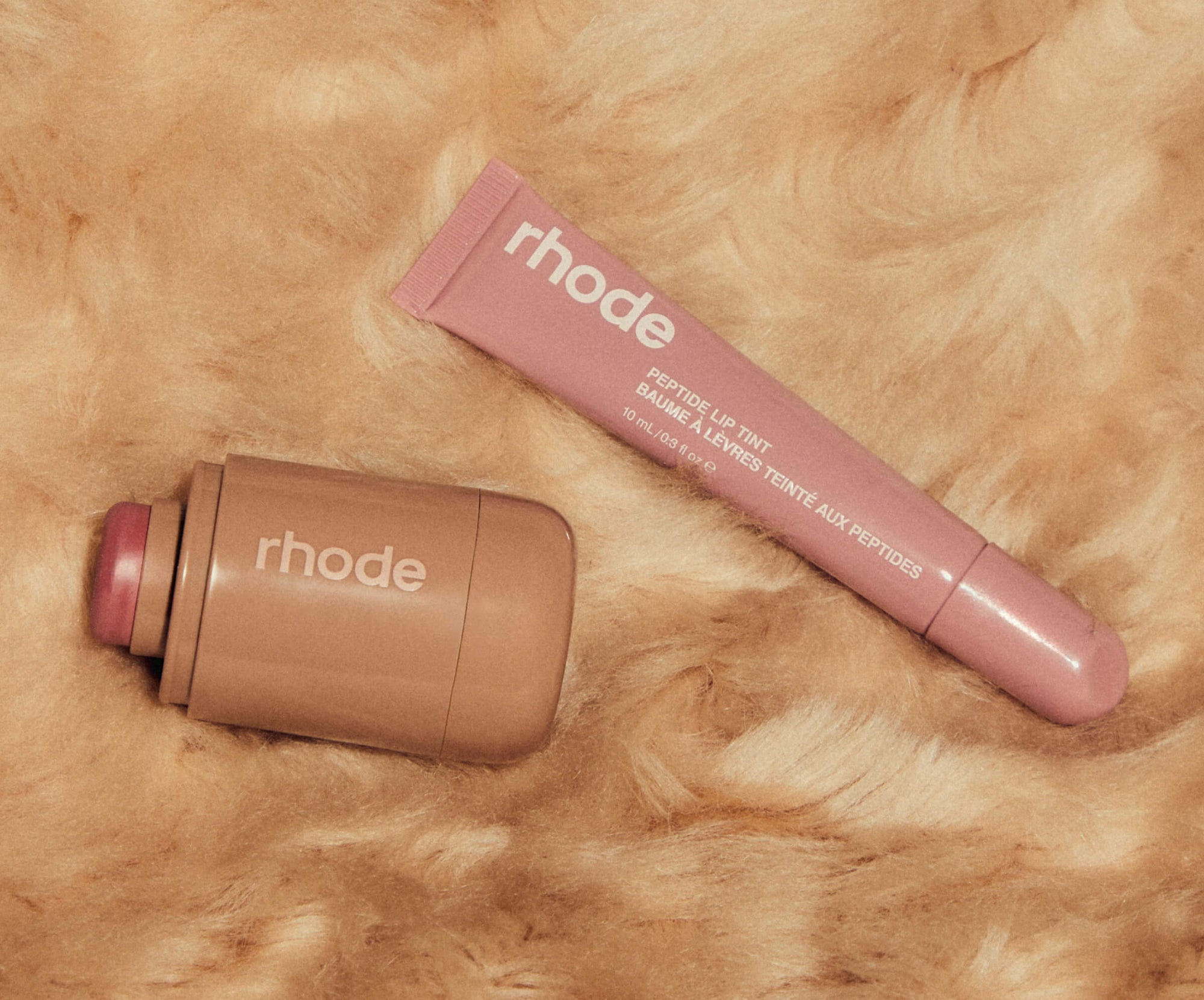 RHODE THE DUOS POCKET BLUSH + PEPTIDE LIP TINT  FRECKLE + TOAST -  A PEACHY TAUPE PAIR