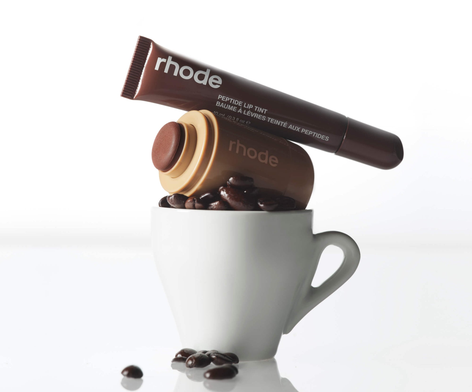 RHODE THE DUOS POCKET BLUSH + PEPTIDE LIP TINT  TOASTED TEDDY + ESPRESSO -  A TOASTY BROWN PAIR