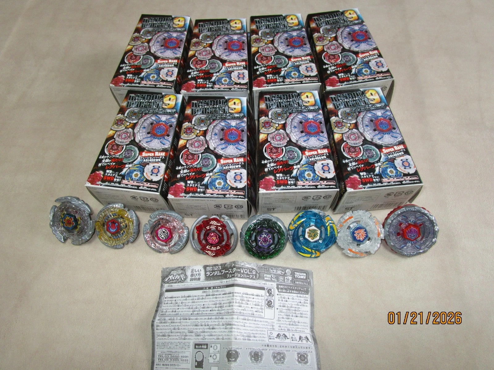BEYBLADE TAKARA TOMY 4D BB-123 RANDOM BOOSTER VOL 9 SET