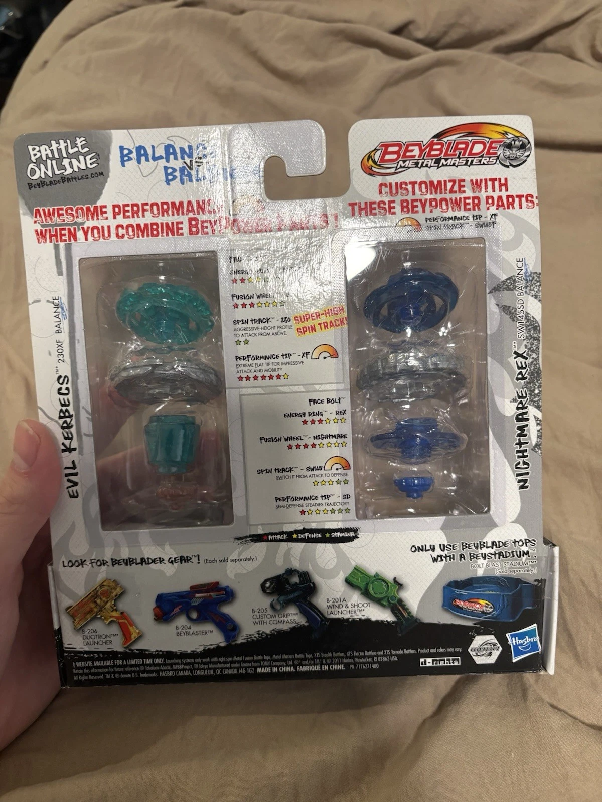 BEYBLADE NEW IN BOX 7 REX WRECK ATTACK, NIGHTMARE REX SW145SD EVIL KERBECS 230XF