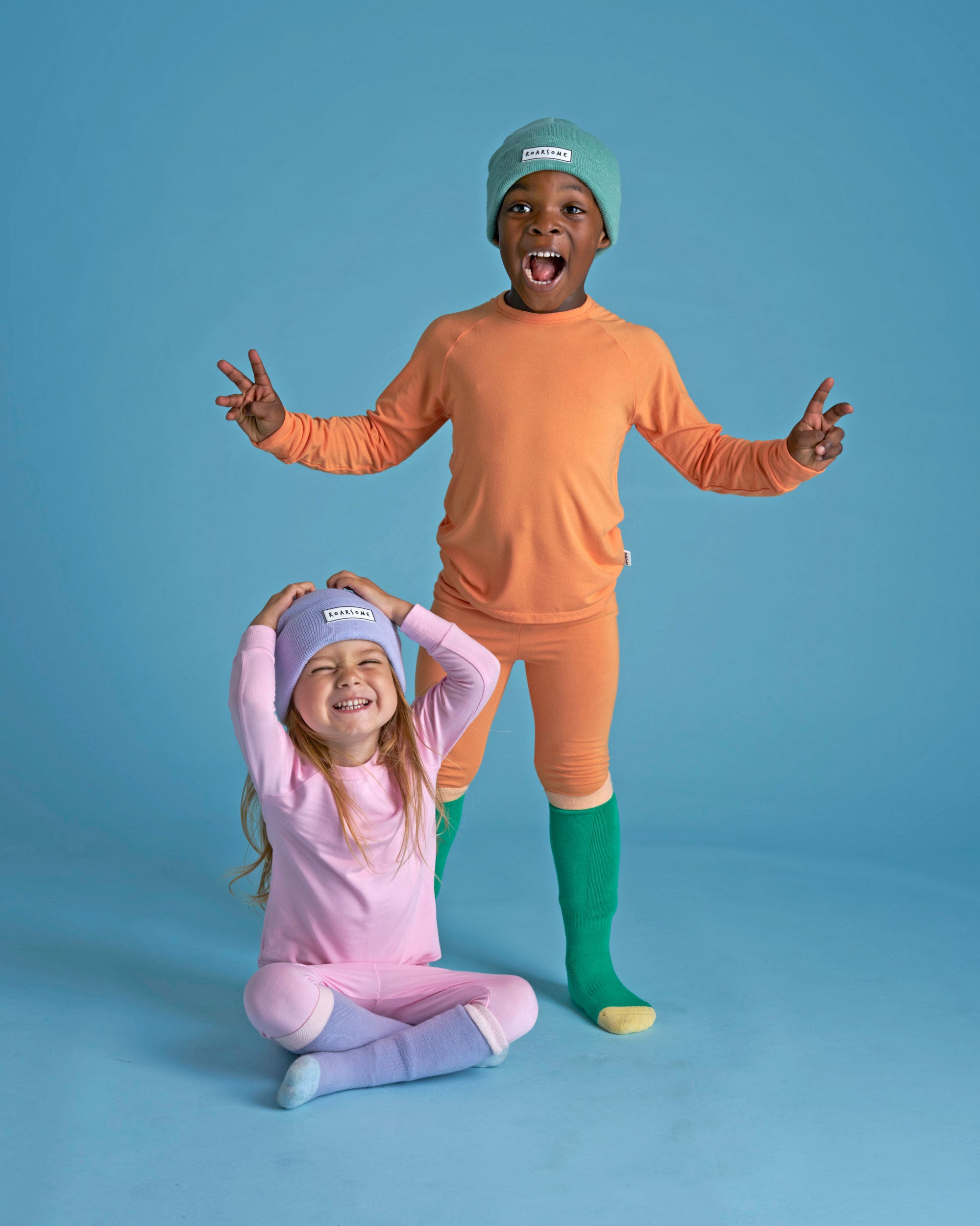 ROARSOME BAMBOO BASE LAYER - SUNSET ORANGE