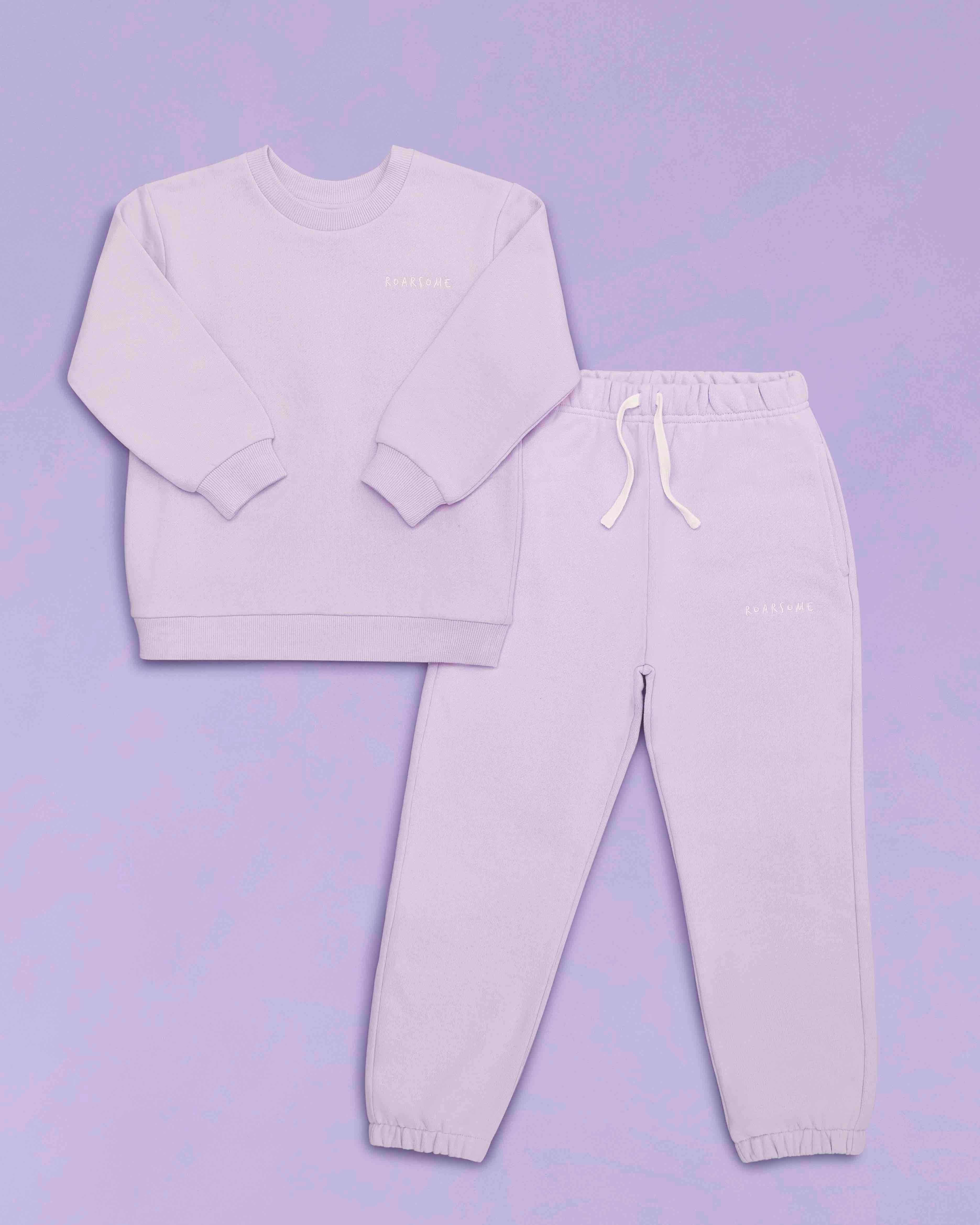 ROARSOME ORGANIC COTTON TRACKSUIT - DUSK LILAC