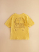 ROARSOME ADVENTURE CLUB - KIDS SCHOOL BUS T-SHIRT YELLOW