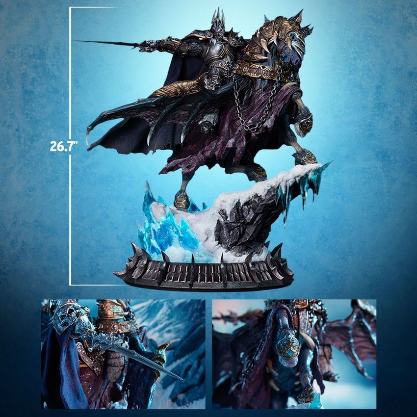 SIDESHOW THE LICH KING & INVINCIBLE STATUES BY ACTIVISION BLIZZARD