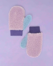 ROARSOME FLEECE MITTENS - PINK/LILAC
