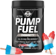 PMD SPORTS PUMP FUEL ULTRA INSANITY - CHERRY BOMBSICLE PRE WORKOUT WITH CREATINE BETA ALANINE
