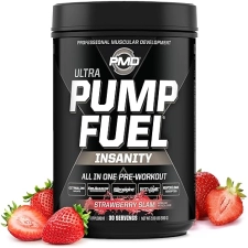 PMD SPORTS PUMP FUEL ULTRA INSANITY PRE WORKOUT POWDER FOCUS, ENDURANCE RECOVERY, STRAWBERRY