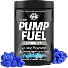 PMD SPORTS PUMP FUEL ULTRA INSANITY PRE WORKOUT POWDER - FOCUS, ENDURANCE RECOVERY, ARCTIC BLUE