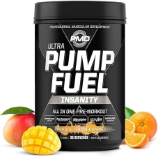 PMD SPORTS PUMP FUEL ULTRA INSANITY PRE WORKOUT POWDER - FOCUS, ENDURANCE RECOVERY, TROPICAL MANGO
