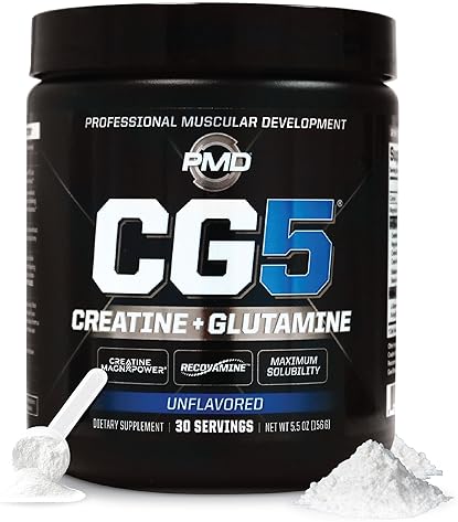 PMD SPORTS CG5 CREATINE L GLUTAMINE POWDER BOOST MUSCLE, RECOVERY WORKOUT PERFORMANCE, 30 SERVINGS
