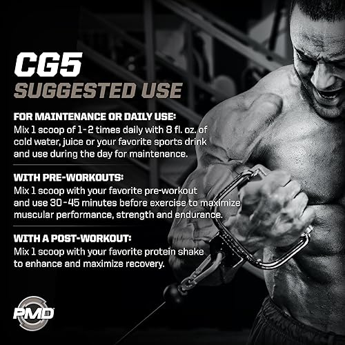 PMD SPORTS CG5 CREATINE L GLUTAMINE POWDER BOOST MUSCLE, RECOVERY WORKOUT PERFORMANCE, 30 SERVINGS
