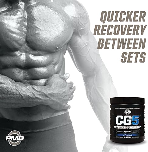PMD SPORTS CG5 CREATINE L GLUTAMINE POWDER BOOST MUSCLE, RECOVERY WORKOUT PERFORMANCE, 30 SERVINGS
