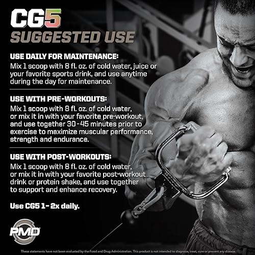 PMD SPORTS CG5 CREATINE L GLUTAMINE POWDER, STRAWBERRY WATERMELON, 30 SERVINGS, MUSCLE RECOVERY