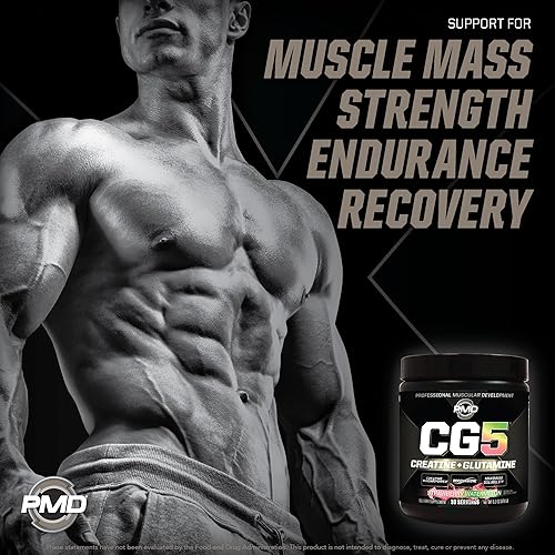 PMD SPORTS CG5 CREATINE L GLUTAMINE POWDER, STRAWBERRY WATERMELON, 30 SERVINGS, MUSCLE RECOVERY