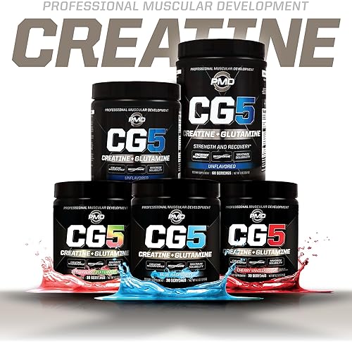 PMD SPORTS CG5 CREATINE L GLUTAMINE POWDER, STRAWBERRY WATERMELON, 30 SERVINGS, MUSCLE RECOVERY