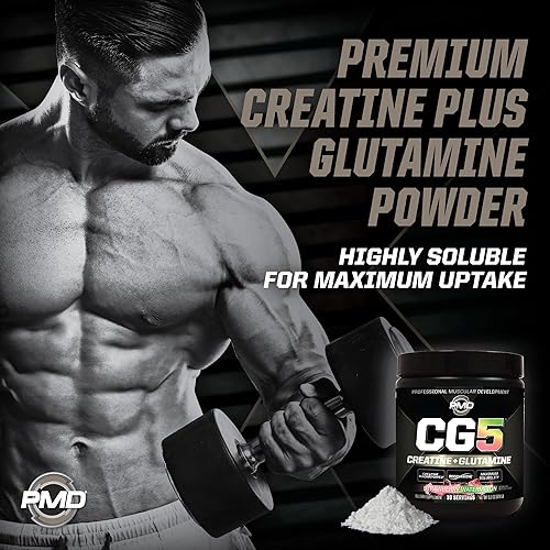 PMD SPORTS CG5 CREATINE L GLUTAMINE POWDER, STRAWBERRY WATERMELON, 30 SERVINGS, MUSCLE RECOVERY