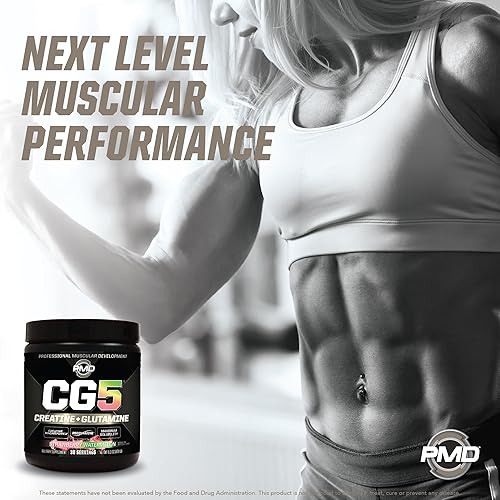 PMD SPORTS CG5 CREATINE L GLUTAMINE POWDER, STRAWBERRY WATERMELON, 30 SERVINGS, MUSCLE RECOVERY