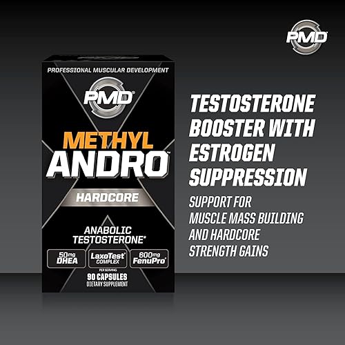 PMD METHYL ANDRO HARDCORE - TESTOSTERONE SUPPORT FOR LEAN MUSCLE STRENGTH - 90 CAPSULES