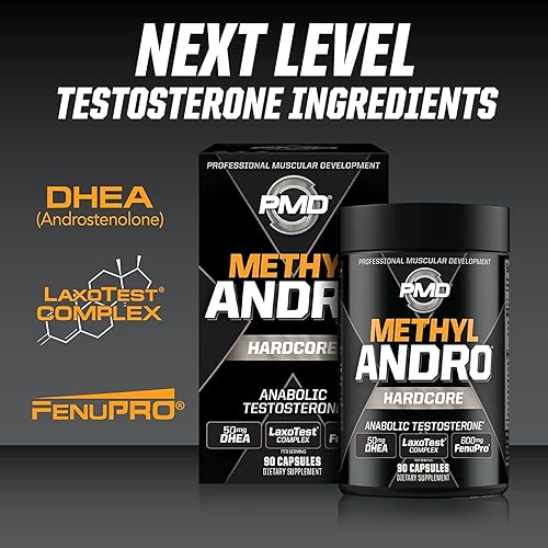 PMD METHYL ANDRO HARDCORE - TESTOSTERONE SUPPORT FOR LEAN MUSCLE STRENGTH - 90 CAPSULES