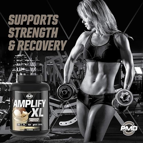 PMD SPORTS AMPLIFY XL WHEY PROTEIN WITH HYDRO GREENS, GLUTAMINE SUPERFOODS - VANILLA, 24 SERVINGS