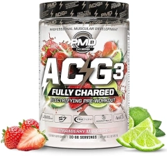 PMD SPORTS ACG3 FULLY CHARGED PRE WORKOUT POWDER - STRAWBERRY MARGARITA, ENERGY FOCUS BOOST
