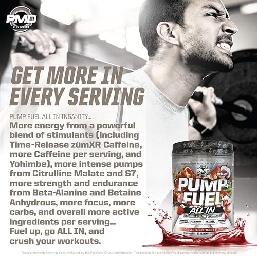 PMD SPORTS PUMP FUEL ALL IN INSANITY PRE WORKOUT POWDER - ENERGY, FOCUS, ENDURANCE, RECOVERY
