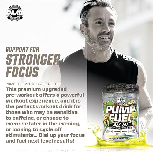 PMD SPORTS PUMP FUEL CAFFEINE FREE PRE WORKOUT POWDER WITH CREATINE, ARGININE BETA ALANINE, LEMON LI