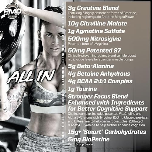 PMD SPORTS PUMP FUEL CAFFEINE FREE PRE WORKOUT POWDER WITH CREATINE, ARGININE BETA ALANINE, LEMON LI