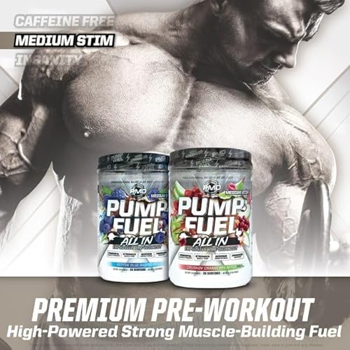 PMD SPORTS PUMP FUEL PRE WORKOUT POWDER ENERGY, FOCUS, ENDURANCE RECOVERY, CRANBERRY APPLE, 20 SERVI