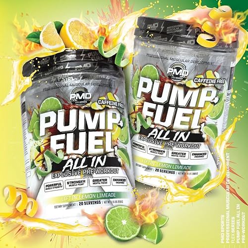 PMD SPORTS PUMP FUEL CAFFEINE-FREE PRE WORKOUT POWDER WITH CREATINE BETA ALANINE, 20 SERVINGS