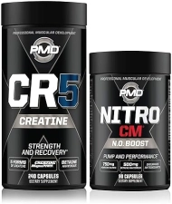 PMD SPORTS CR5 PROFESSIONAL CREATINE COMPLEX 240 CAPS NITRO CM NITRIC OXIDE 90 CAPS COMBO
