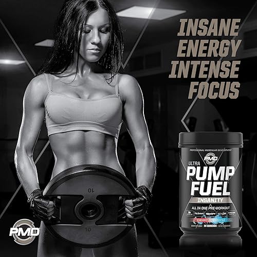 PMD SPORTS ULTRA PUMP FUEL INSANITY PRE WORKOUT CHERRY BOMBSICLE 30 SERVINGS CG5 CREATINE L-GLUTAMIN