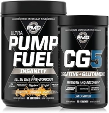 PMD SPORTS ULTRA PUMP FUEL INSANITY PRE WORKOUT TROPICAL ORANGE MANGO 30 SERVINGS CG5 CREATINE L-GLU