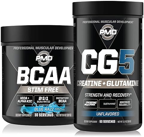 PMD SPORTS CG5 CREATINE L-GLUTAMINE POWDER 60 SERVINGS STIM-FREE BCAA AMINOS 30 SERVINGS