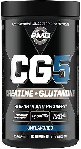 PMD SPORTS CG5 CREATINE L-GLUTAMINE POWDER 60 SERVINGS STIM-FREE BCAA AMINOS 30 SERVINGS