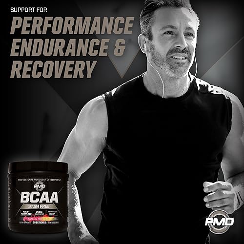 PMD SPORTS STIM-FREE BCAA POWDER MUSCLE RECOVERY, ENERGY PERFORMANCE BOOST, 30 SERVINGS