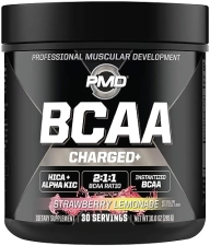 PMD SPORTS BCAA CHARGED AMINO ACID DRINK MIX STRAWBERRY LEMONADE - 30 SERVINGS FOR MUSCLE RECOVERY E