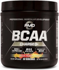 PMD SPORTS BCAA CHARGED SOUR PEACH RING AMINO ACID DRINK MIX FOR MUSCLE RECOVERY ENERGY