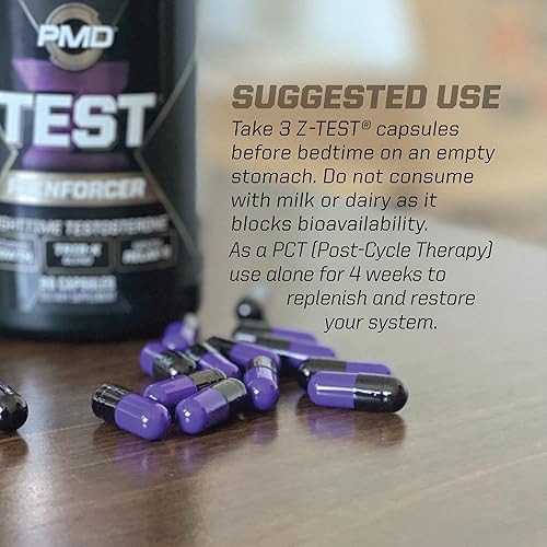 PMD SPORTS Z-TEST NIGHTTIME TESTOSTERONE SUPPORT - SLEEP AID FOR MUSCLE GROWTH RECOVERY - 90 CAPS